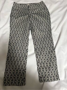 Merona Black & White Printed Straight-Leg Pants size 4